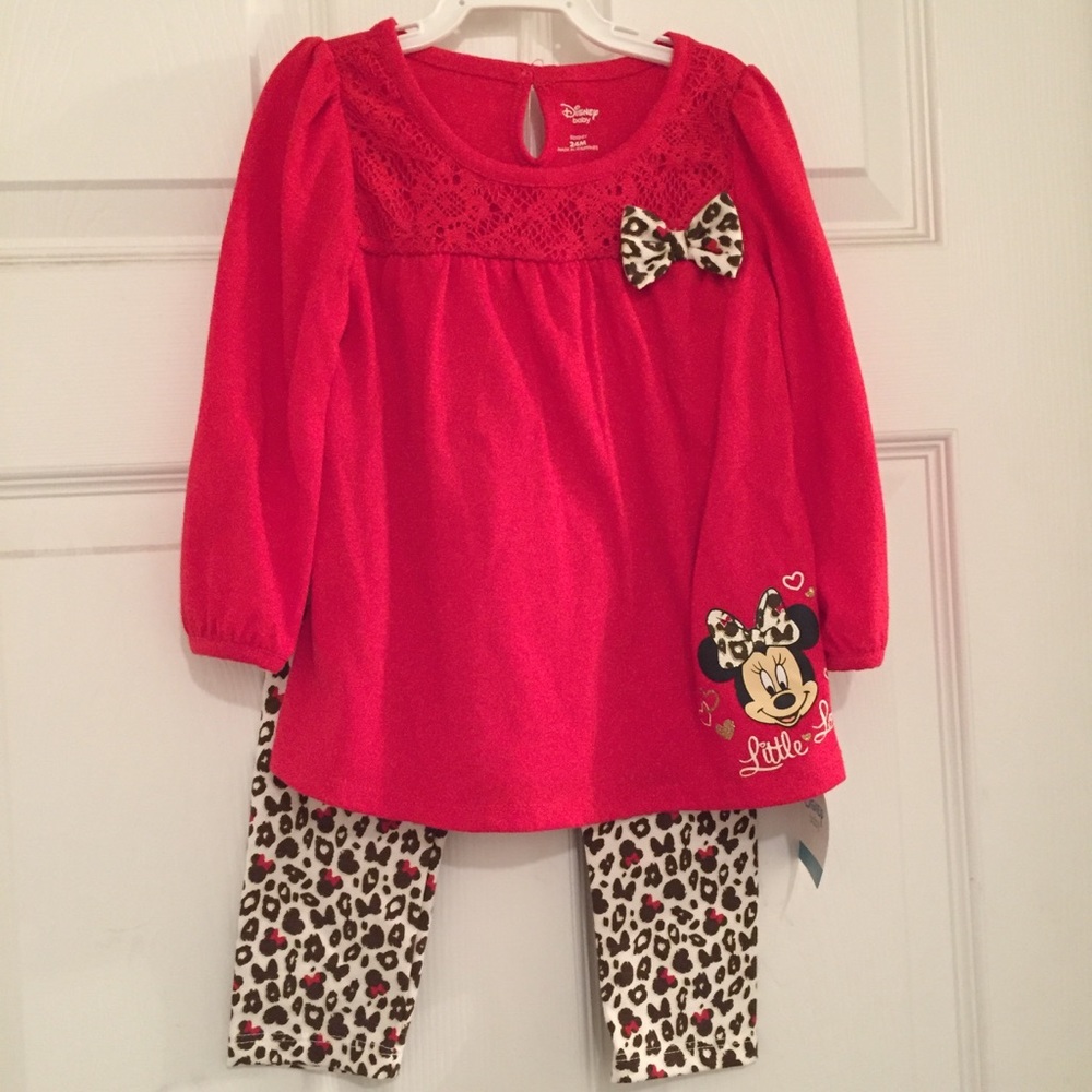 24M Disney Minnie Mouse cheetah print set